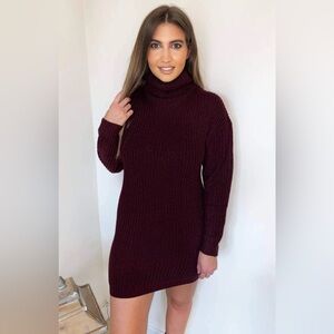 Burgundy Turtleneck Sweater Dress size medium